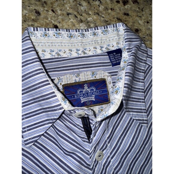 Kings Road Men's Button Up Shirt Western Cowboy Flip Cuff Embroidered Brown Med - Picture 1 of 7